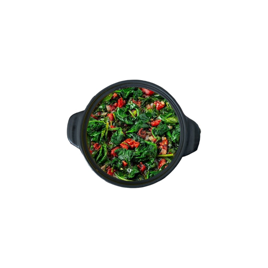 Sauté spinach and cherry tomatoes