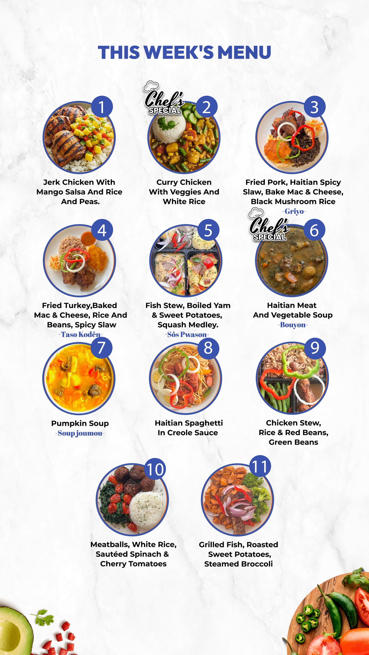 CARIBBEAN DELIGHTS - 5 (+1 FREE) MEAL PLAN